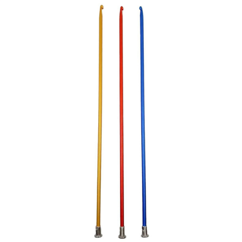 Metal Gagalı Tunus Tığı 35 cm (2,5 - 3 - 3,5 - 4 - 4,5 - 5  - 6 - 7 mm)