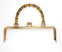 METAL BAG CLIP WITH BAMBOO HANDLE (GOLD - LARGE)