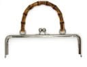 METAL BAG CLIP WITH BAMBOO HANDLE (SILVER - LARGE)