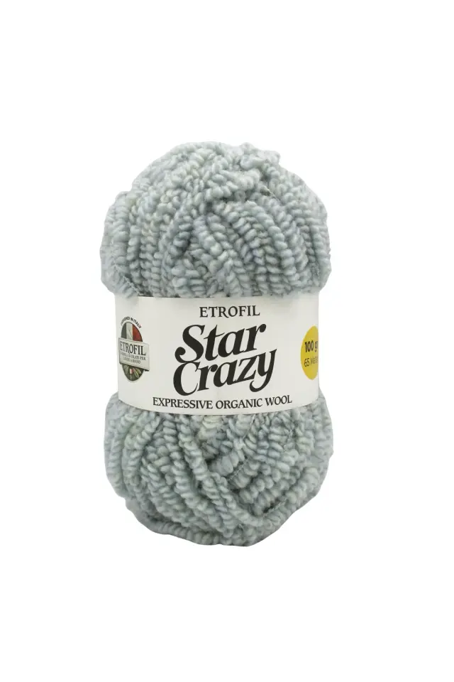 Star Crazy Örgü İpi %30 Organik Merino Yün %65 Akrilik %5 Polyester 100g 65m