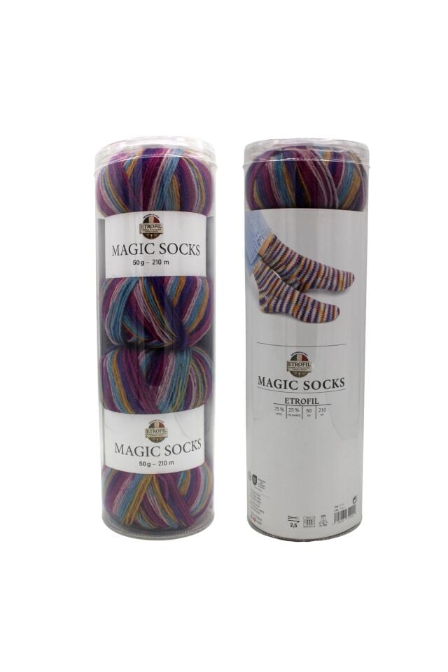 MAGİC SOCKS KİT ÖRGÜ İPİ 2'Lİ PEMBE MİX %75 YÜN %25 POLYAMİD (SE739)