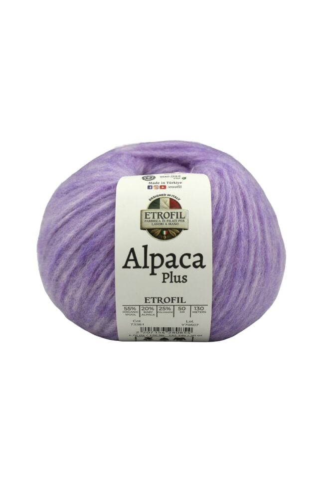 Alpaca Plus Örgü İpi %55 Organik Yün %20 Baby Alpaca %25 Polyamid 50g 130m