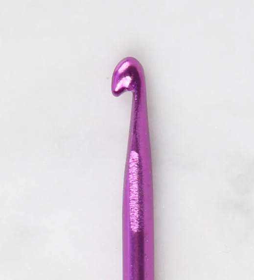 Metal Gagalı Tunus Tığı 35 cm (2,5 - 3 - 3,5 - 4 - 4,5 - 5  - 6 - 7 mm) YABALI GAGALI ŞİŞ 35 CM 5 MM MOR