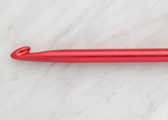 Metal Gagalı Tunus Tığı 35 cm (2,5 - 3 - 3,5 - 4 - 4,5 - 5  - 6 - 7 mm) YABALI GAGALI ŞİŞ 35 CM 3,5 MM KIRMIZI