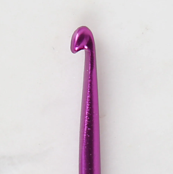 Metal Gagalı Tunus Tığı 35 cm (2,5 - 3 - 3,5 - 4 - 4,5 - 5  - 6 - 7 mm) YABALI GAGALI ŞİŞ 35 CM 2,5 MM MOR