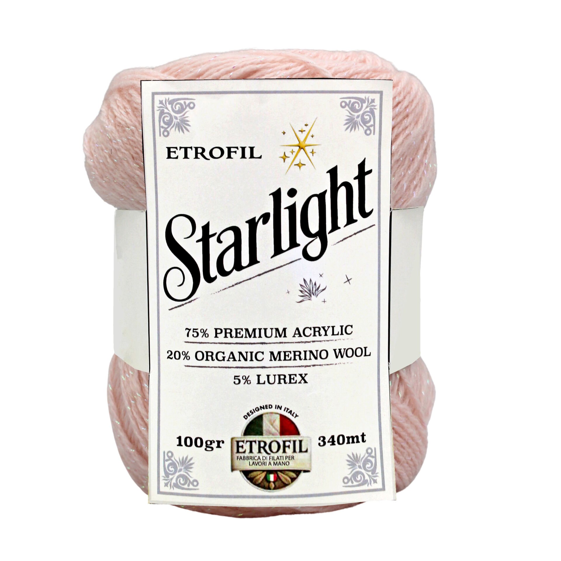 Star Light Örgü İpi %75 Premium Akrilik %20 Organik Merino Yün %5 Lurex 100g 340m