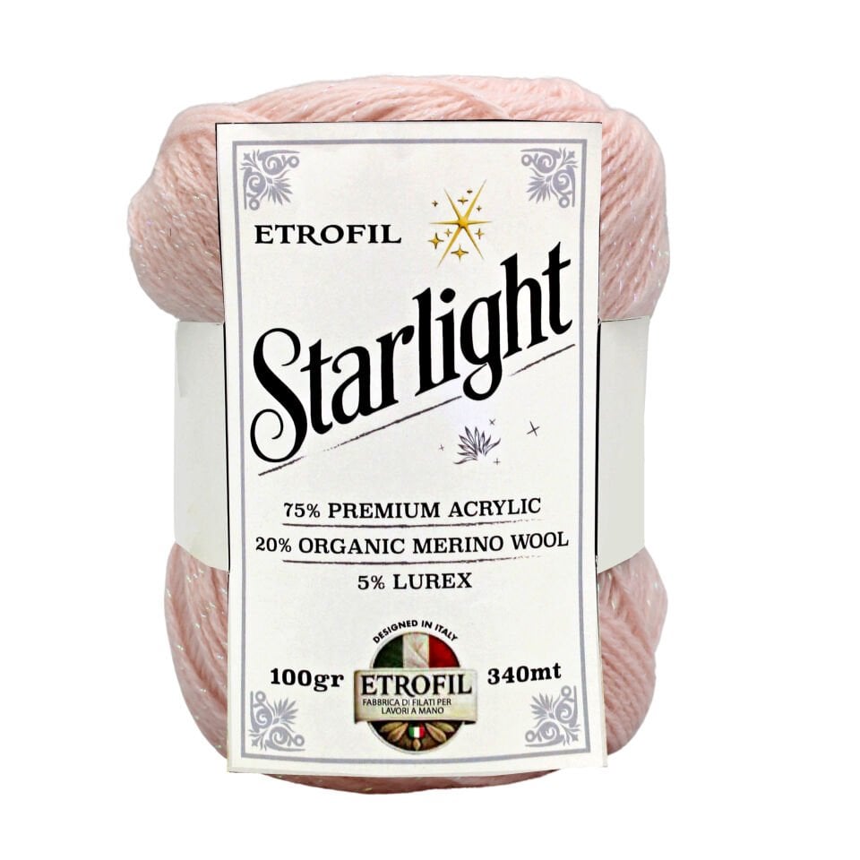 Star Light Örgü İpi %75 Premium Akrilik %20 Organik Merino Yün %5 Lurex 100g 340m