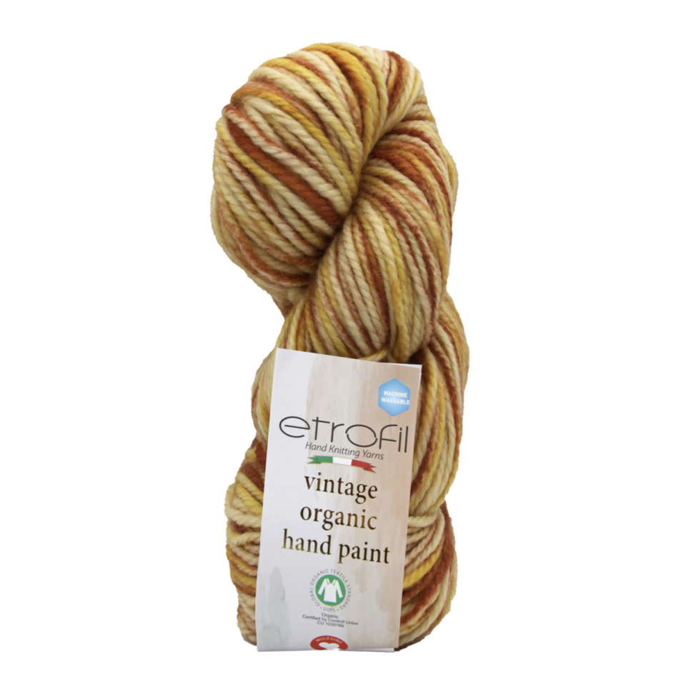 Vintage Organic Hand Paint Örgü İpi %100 Yün 100g 123m