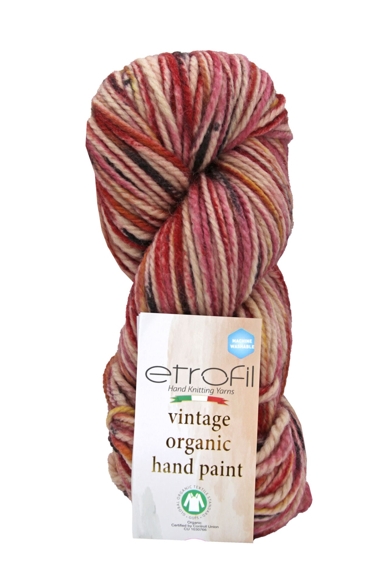 Vintage Organic Hand Paint Örgü İpi %100 Yün 100g 123m SE710 ZAMBAK PEMBE